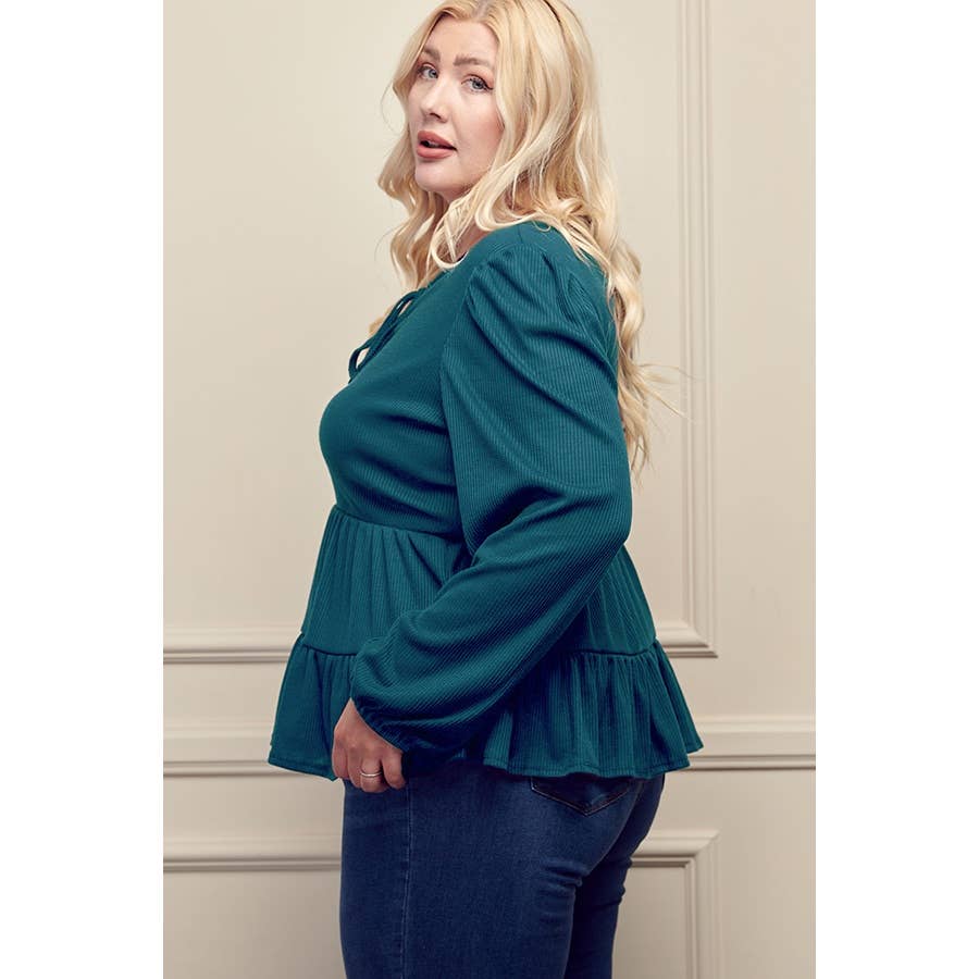 Plus Size Sapphire Baby Doll Spring Top