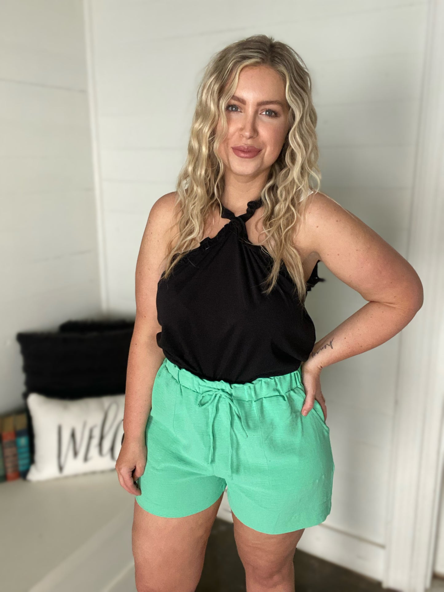 Baggy Roll Up Mint Shorts S-3XL