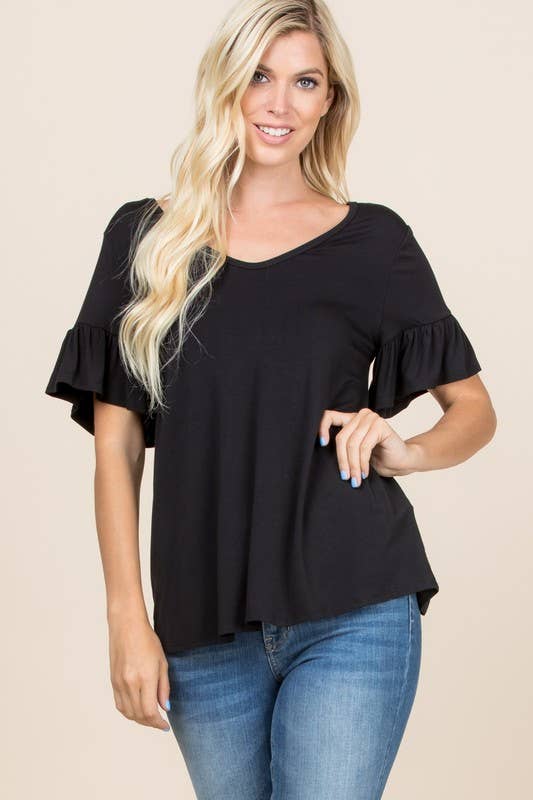 Black Open Back Bow Top S-3XL